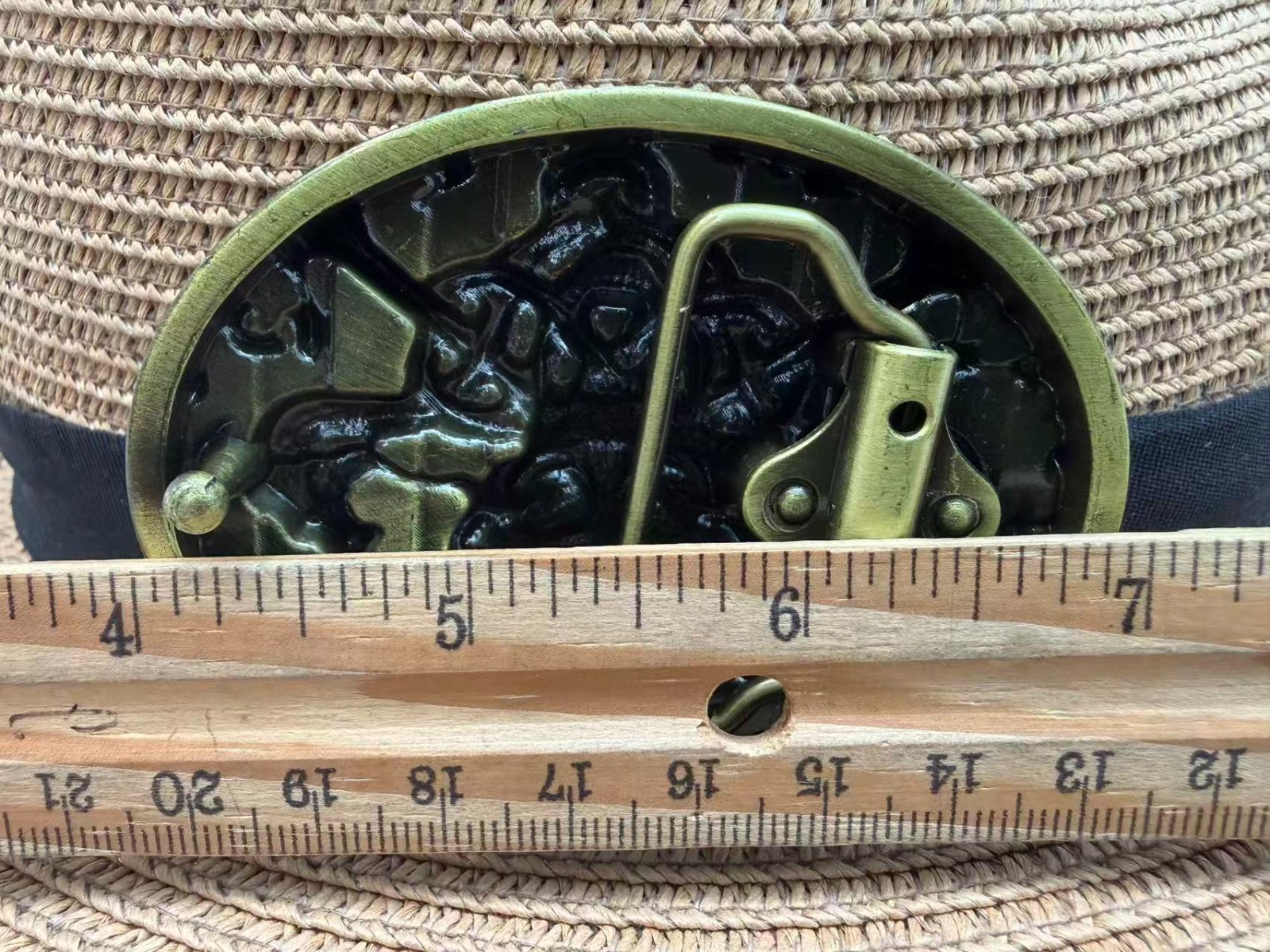 Antiqued Bronze Death Skeleton Crossbone Rose Belt Buckle
