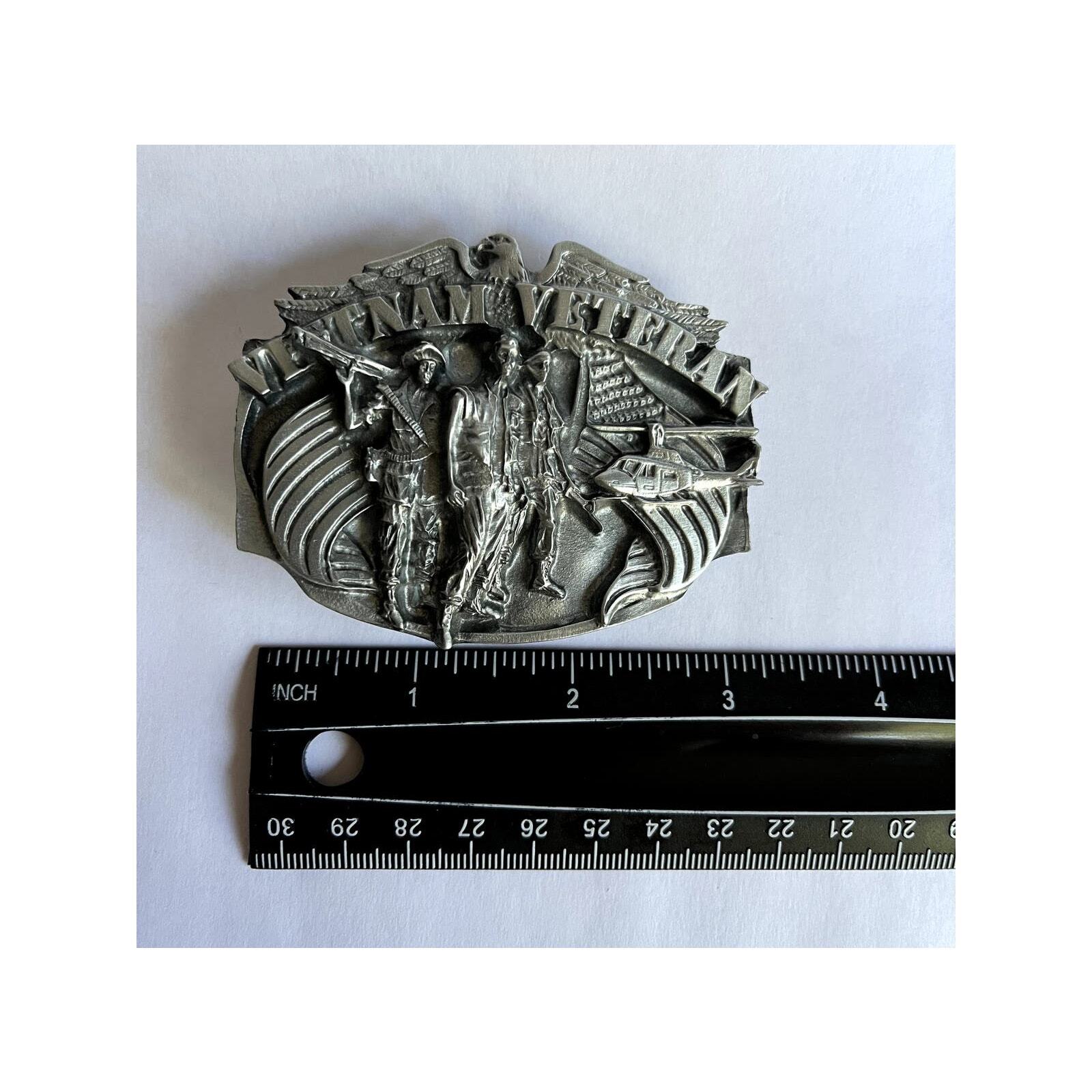 Vietnam Veteran Grey Belt Buckle
