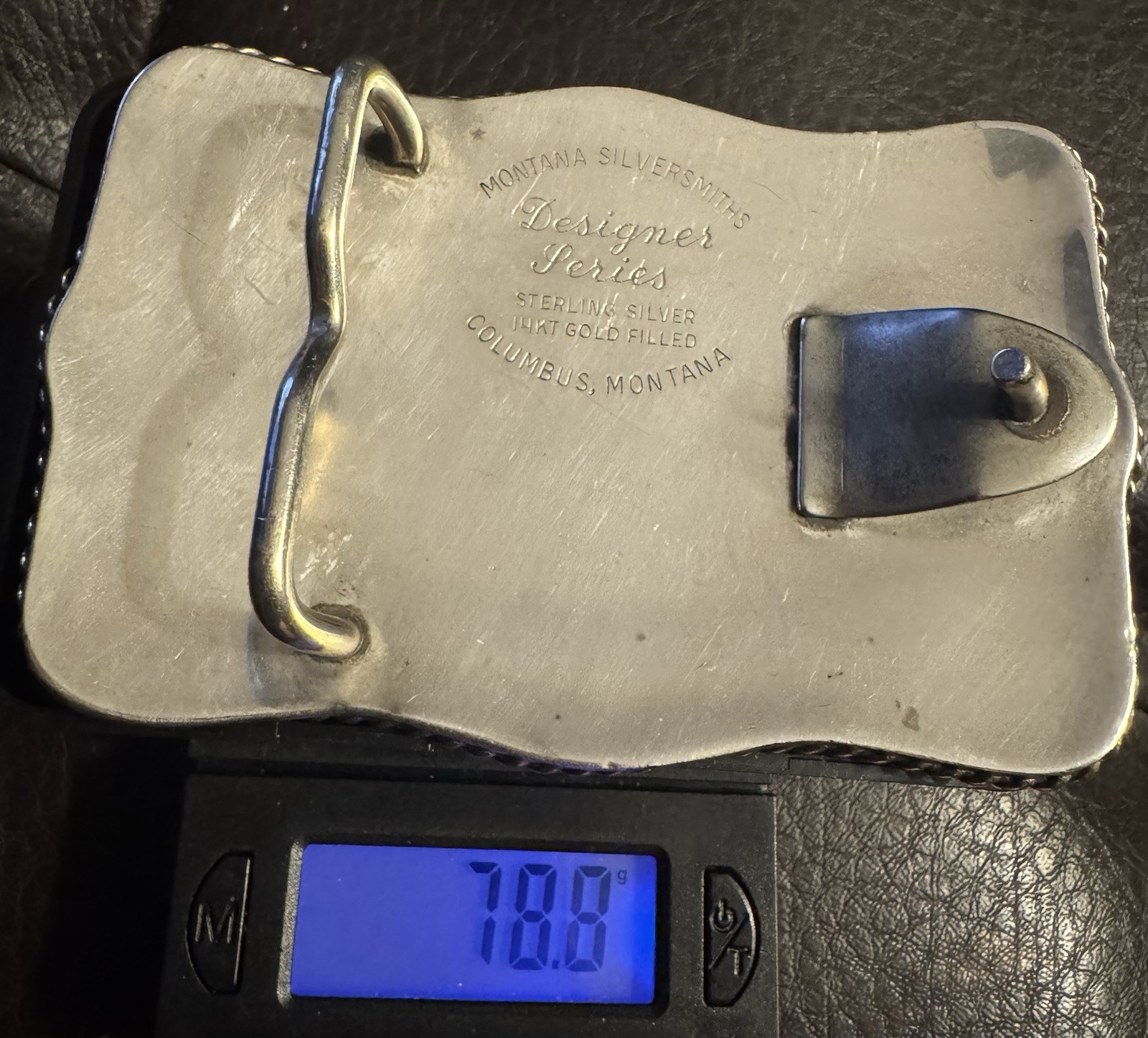 Montana Silversmiths Sterling Silver Gold Filled Engraved Anniversary Buckle