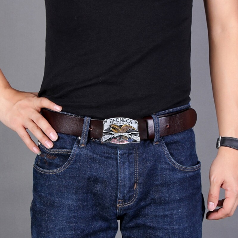 Men Fashion Belt Buckle Ethnic Style Metal Relief Teens Rock Waist Belt Buckle