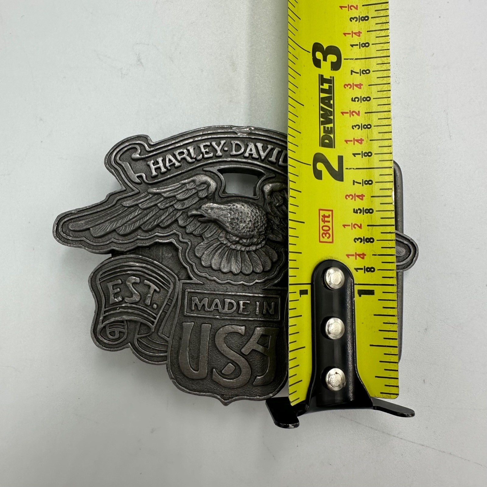 Harley Davidson Eagle Made in USA Belt Buckle Vintage Pewter Moto