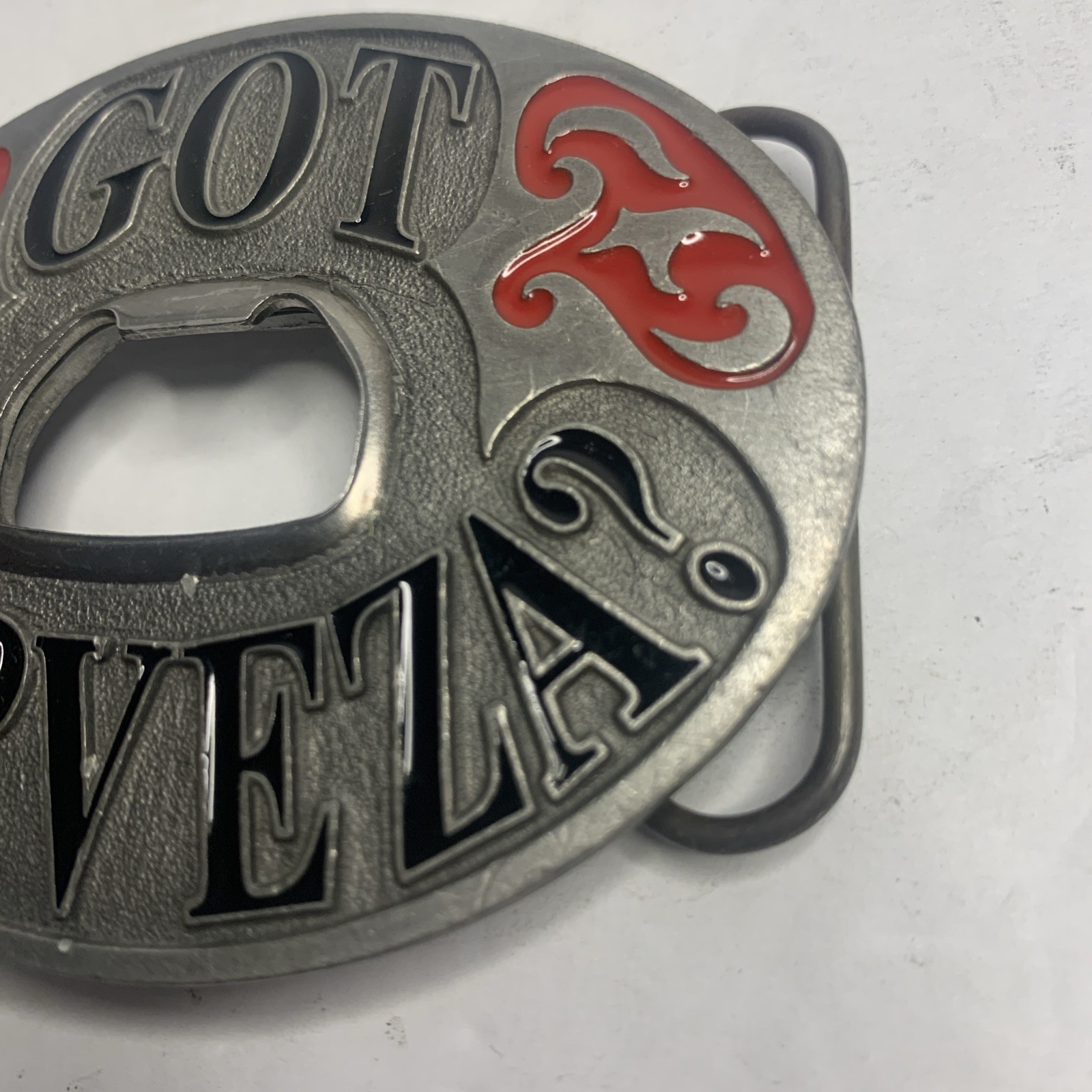 Got Verbena? Beer Bottle Opener Oval Western Metal Novelty Belt Buckle 2004 USA
