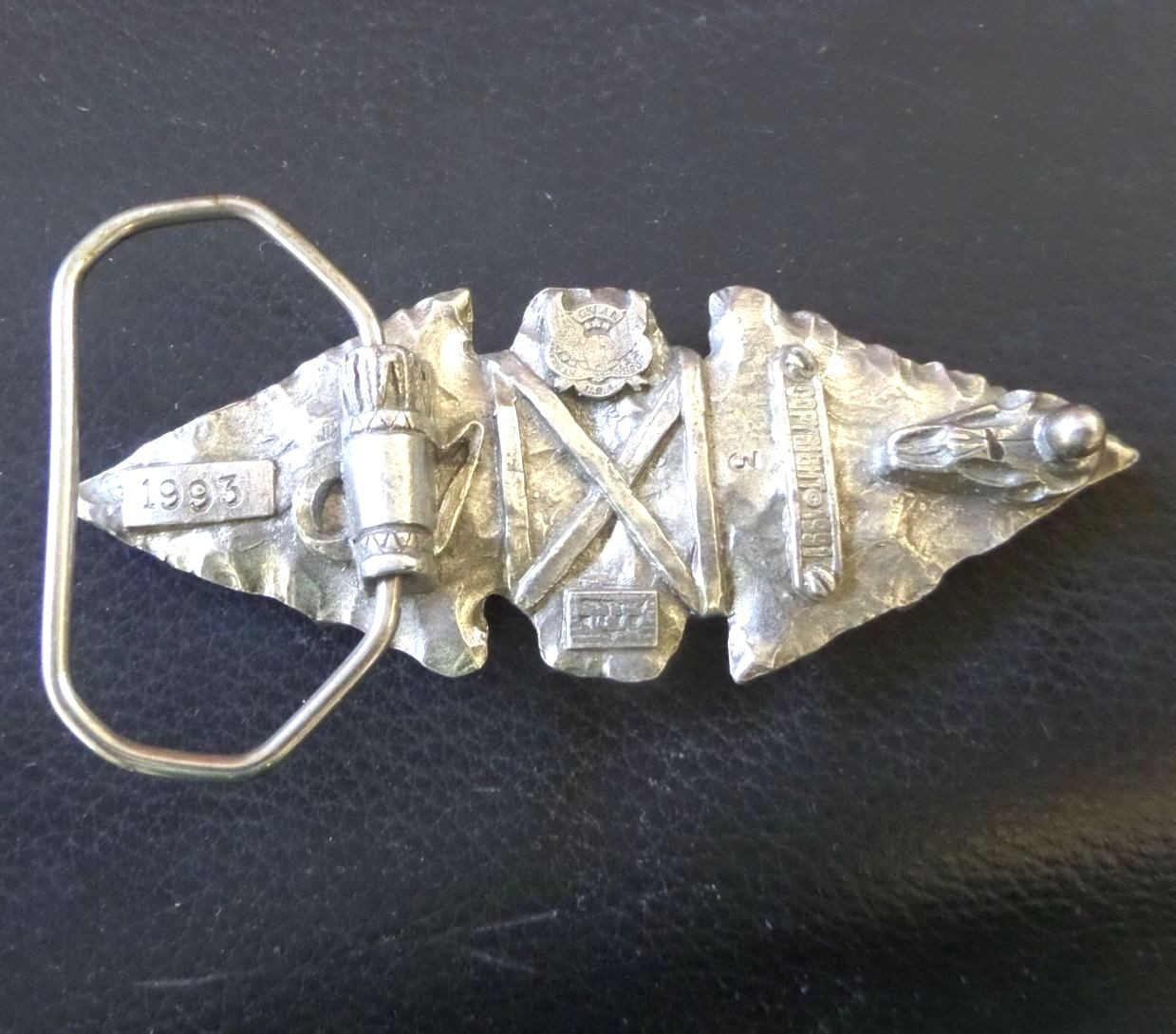 1993 New Vintage GAP Tomahawk Battle Ax Arrowhead Mens Indian Belt Buckle