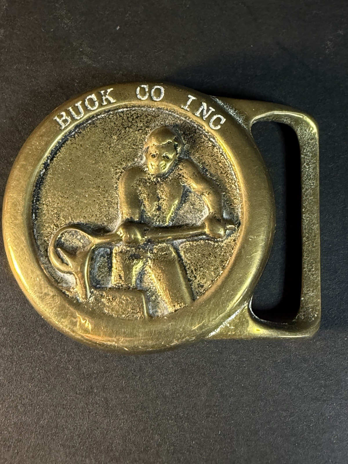 Vintage Blacksmith Brass Belt Buckle Buck Go Inc.