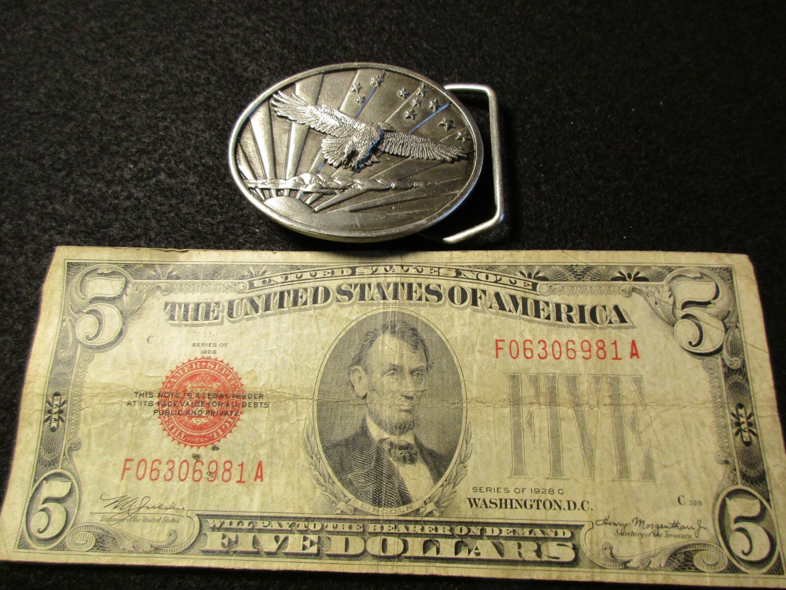 SOLID PEWTER BELT BUCKLE, « EAGLE » 3-D DESIGN, SISKIYOU CO. MAN-1222*07066
