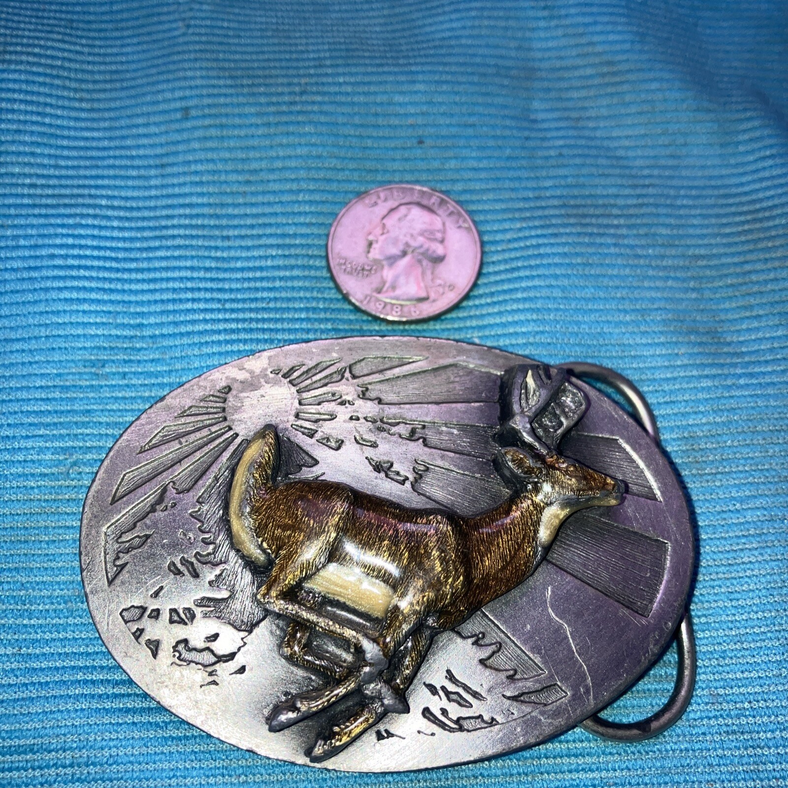 1988 Siskiyou Buckle Co Buck Deer Hunting Belt See Pic’s