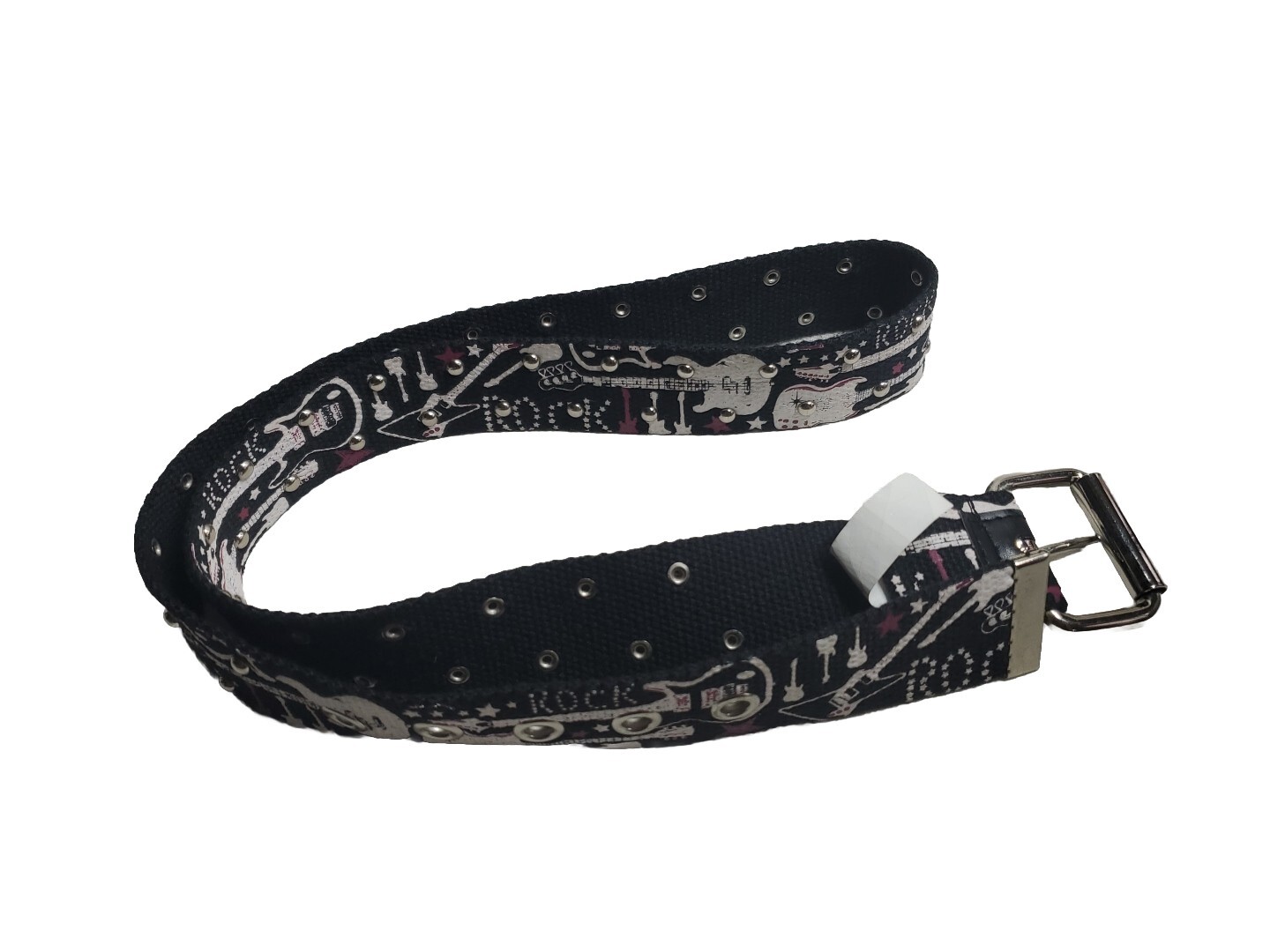 Belt Rock Guitar Music Star Studded Metal Buckle Sz 36- 40 In L