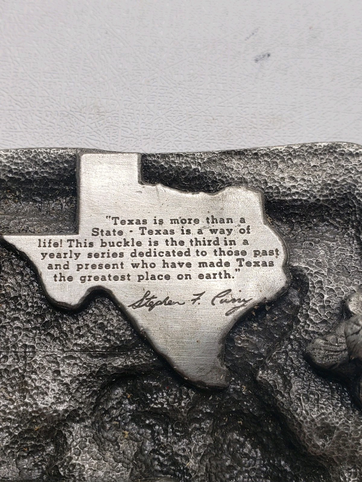 1984 Texas Commemorative Belt Buckle Limited Edition #1326/5000 Pewter Tone