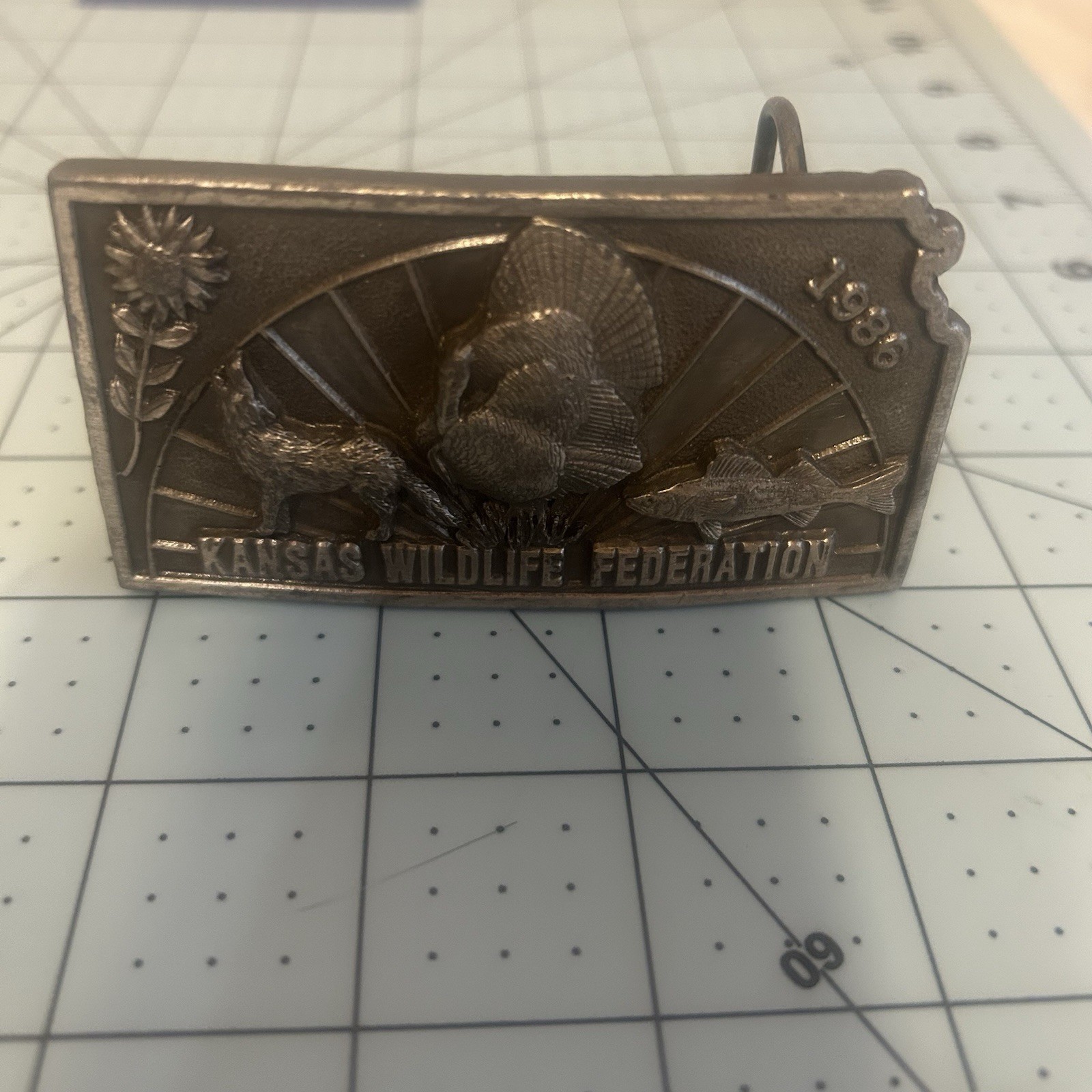 Kansas Wildlife Federation Limited Edition Metal 3D Western Buckle 1.5in