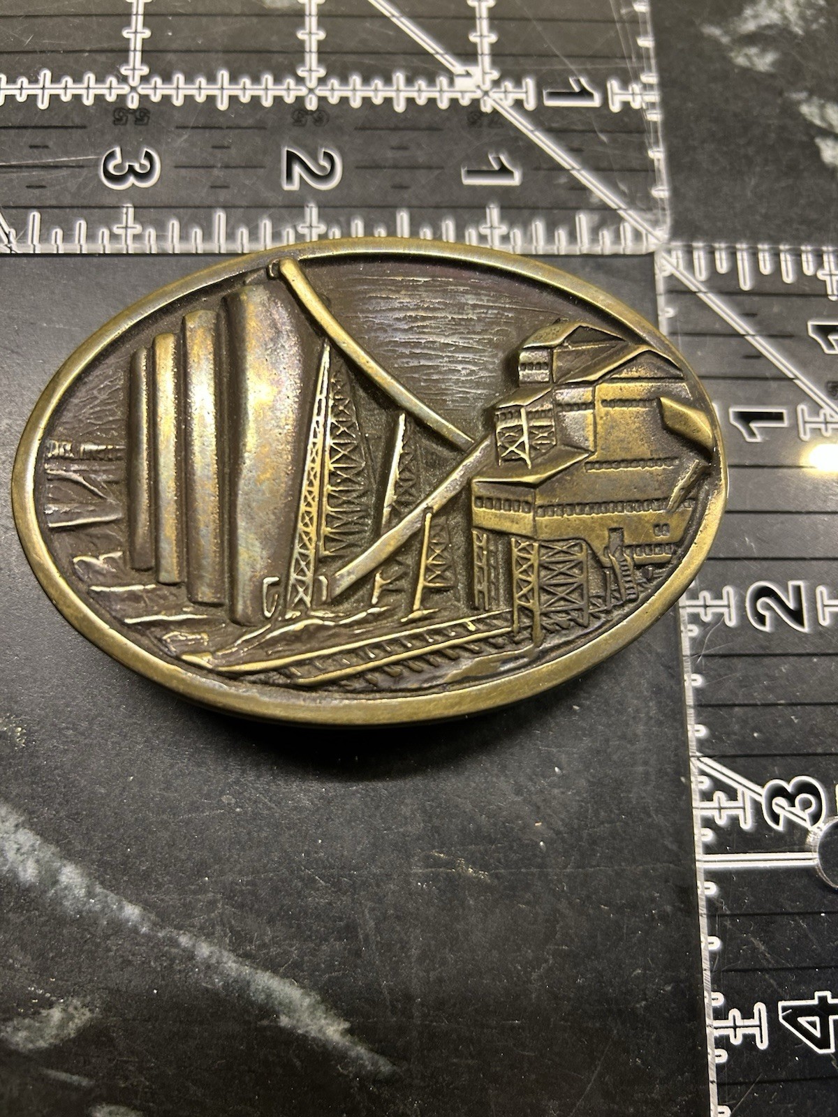 Decker Coal Co. Decker, Montana 1985 1st Quarter Safety Award Belt Buckle Brass