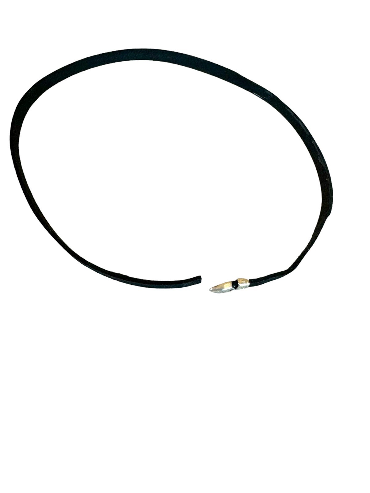 Vogt Vintage 2 Piece Sterling Silver Black Leather Hat Band