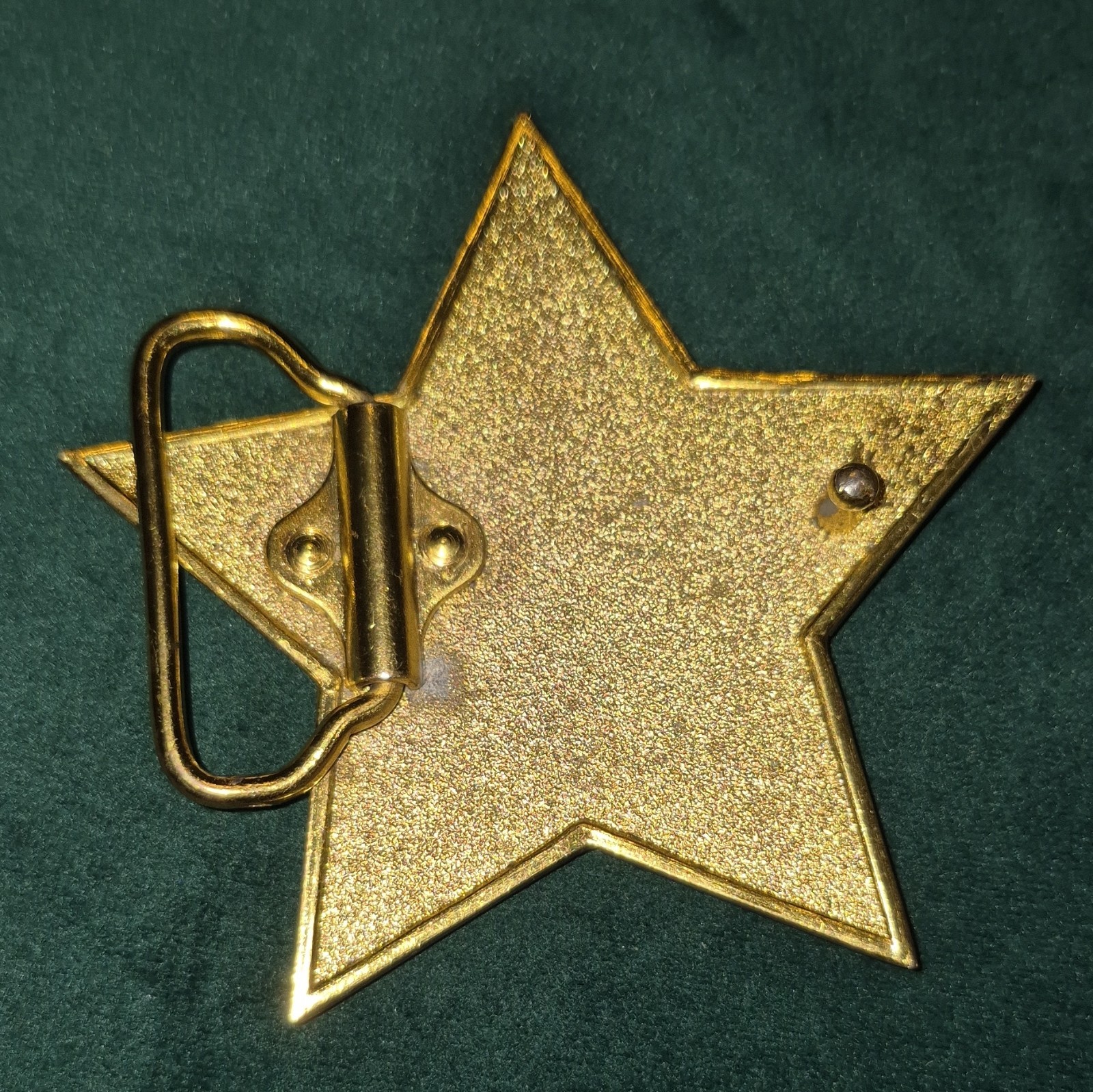 Gold Tone Star Belt Buckle w/Clear Rhinestone Accents, Shiny Metal Women 1.5in
