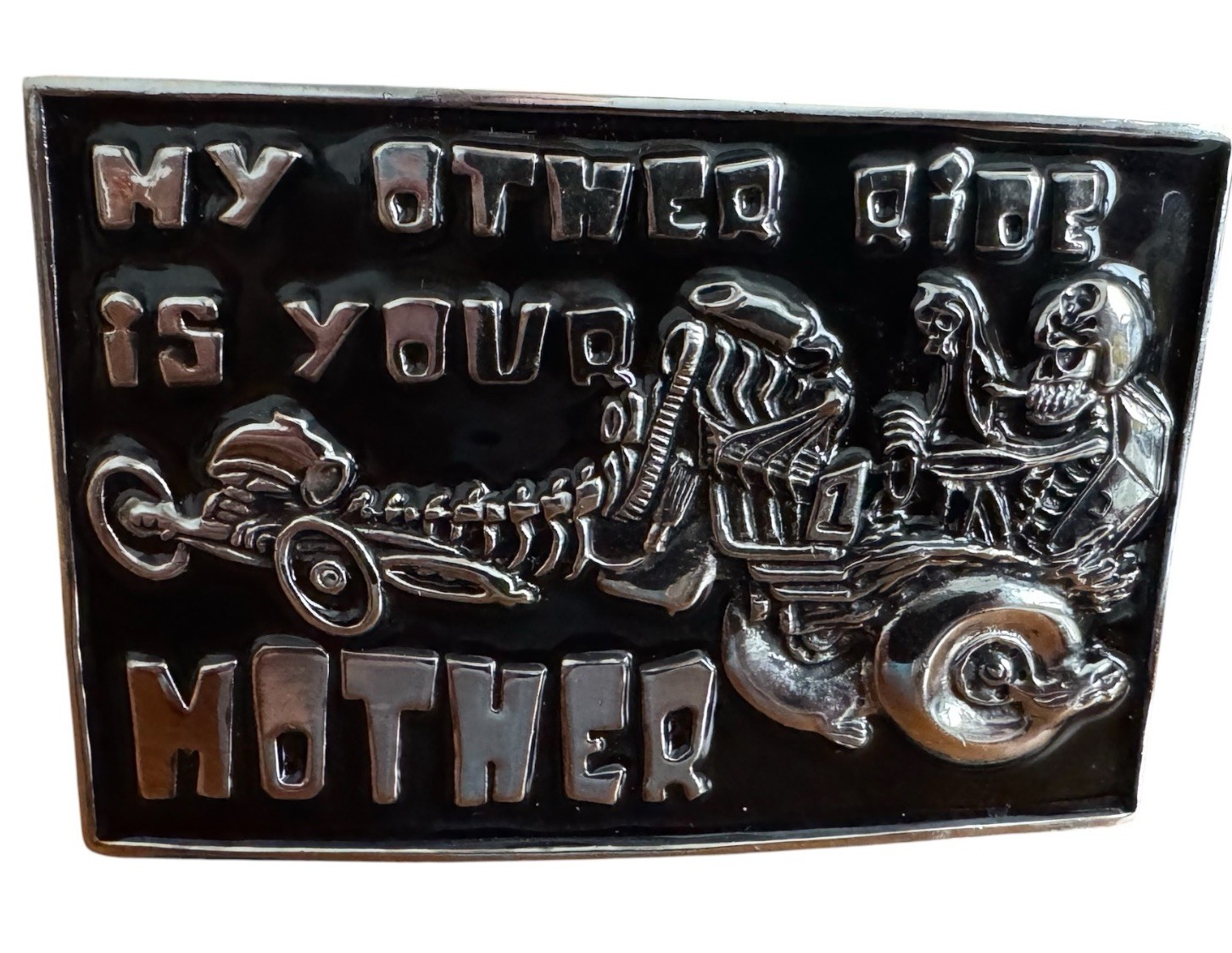 Bad Boy Belt Buckle Skeleton Hot Rod My Other Ride Is Your Mother New