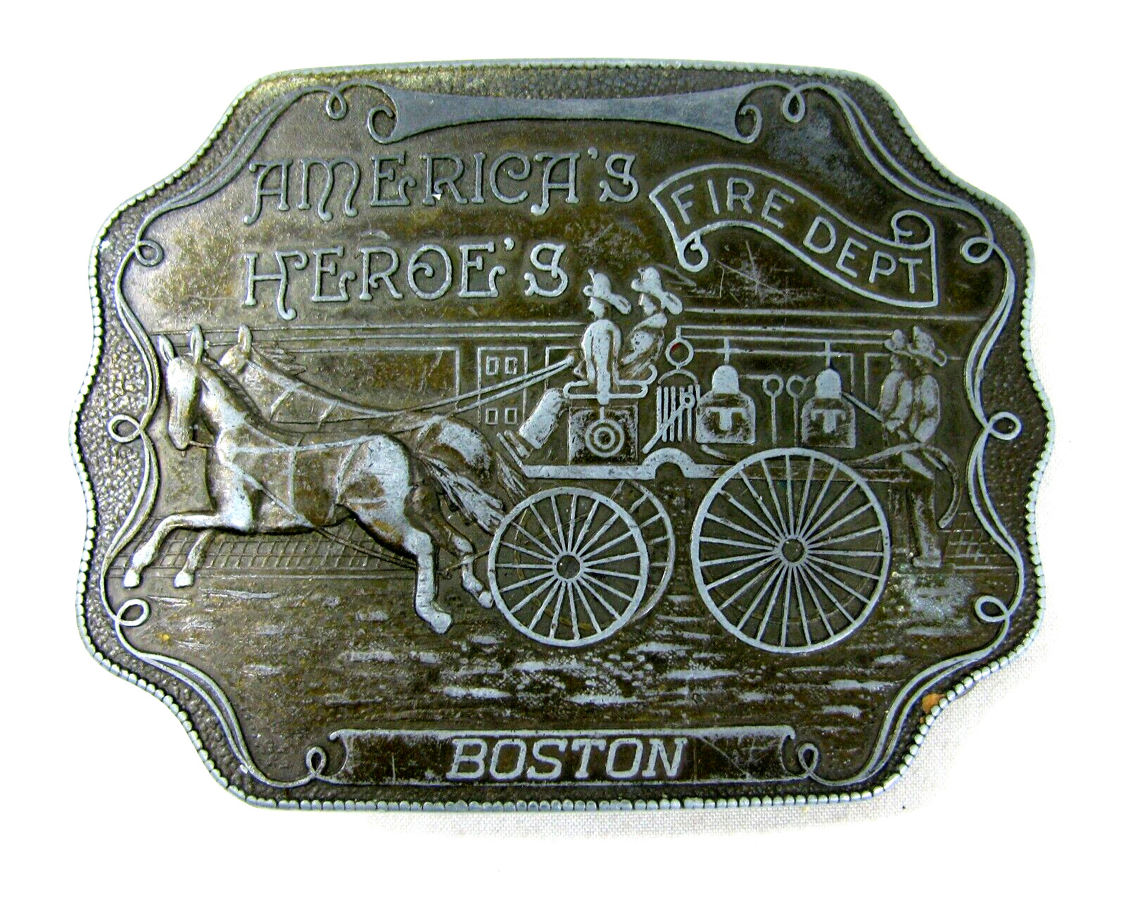 Fire Department – Americas Heroes Fire Dept. Boston Belt Buckle Western Style