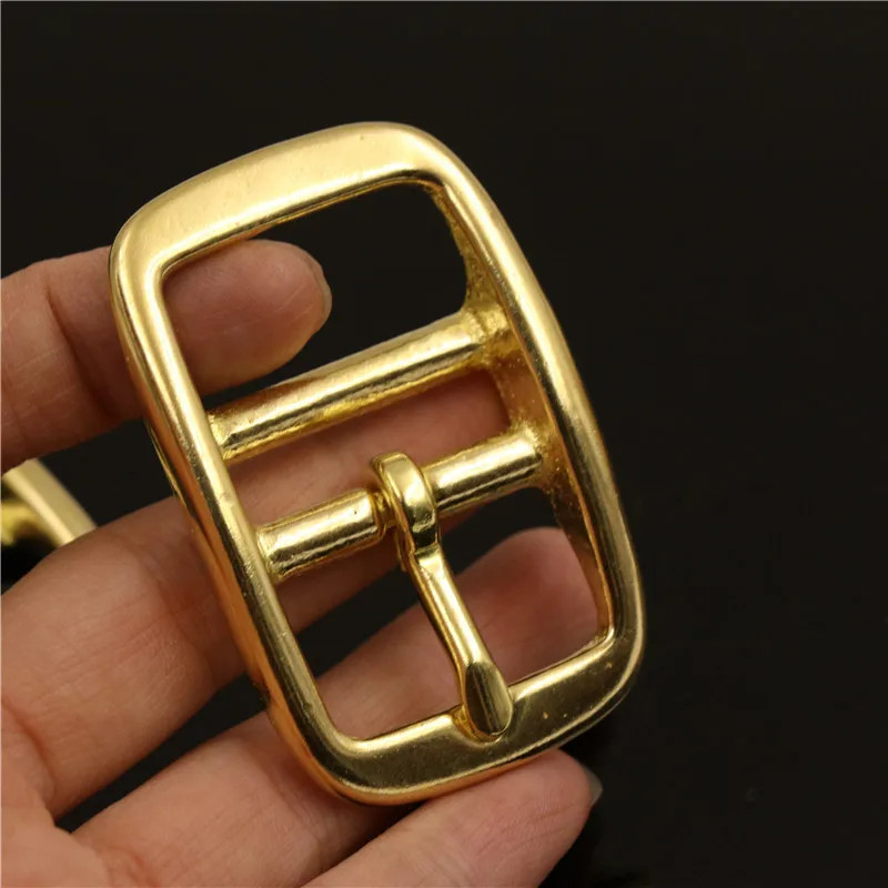 1Pcs Solid Brass Belt Buckle Middle Center Bar Single Pin Belt Buckle Leather Cr