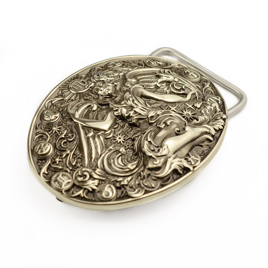 Virgo german silver buckle, Virgin Horoscope Astrological Zodiac Sign buckle