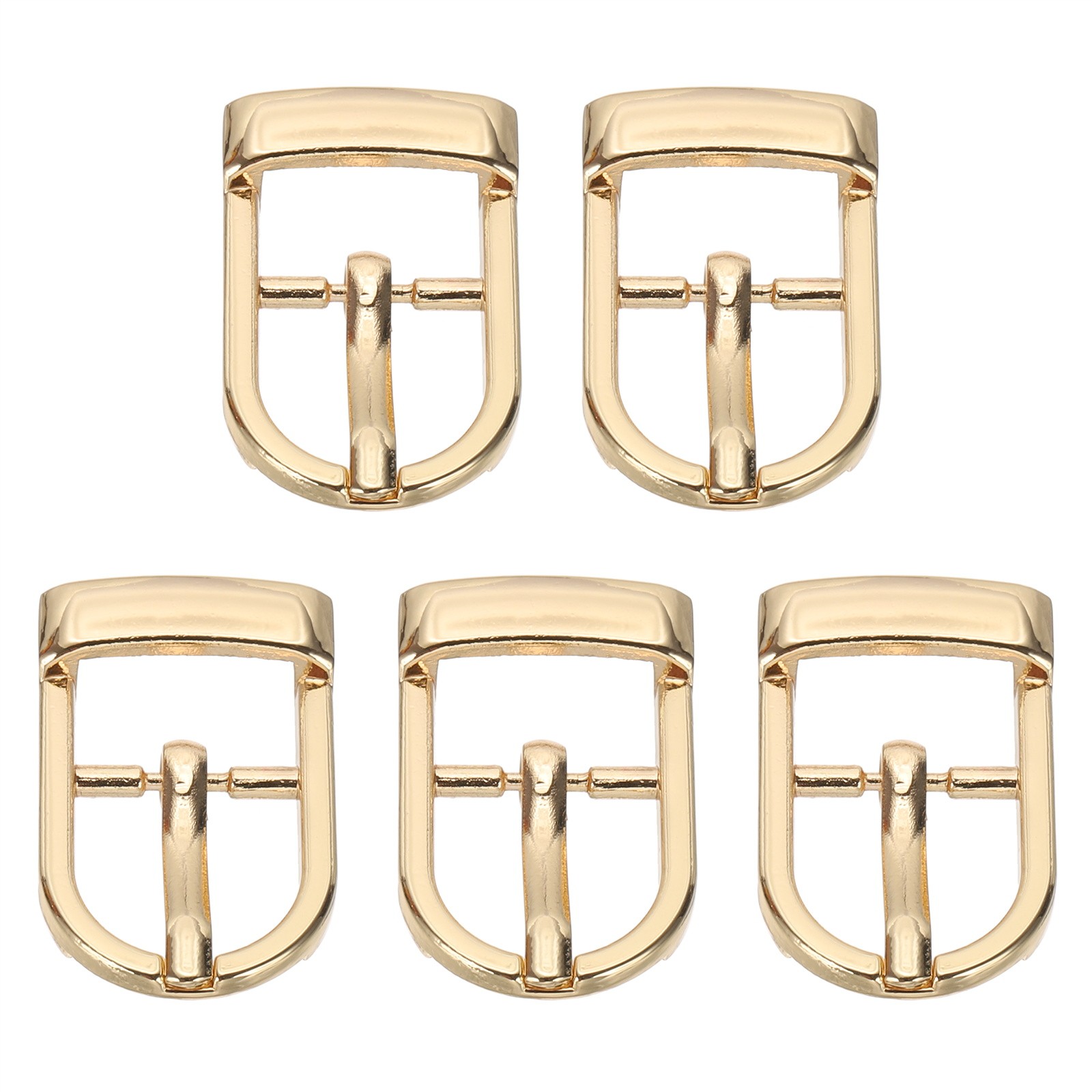 5 Pcs 0.5 Inch Adjustable Single Prong Buckle Belt Buckle, Gold Tone