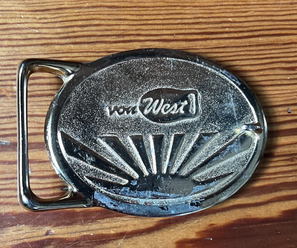 Von West USA Vintage Gold Fishing Lure Belt Buckle Mens Fly Fisherman