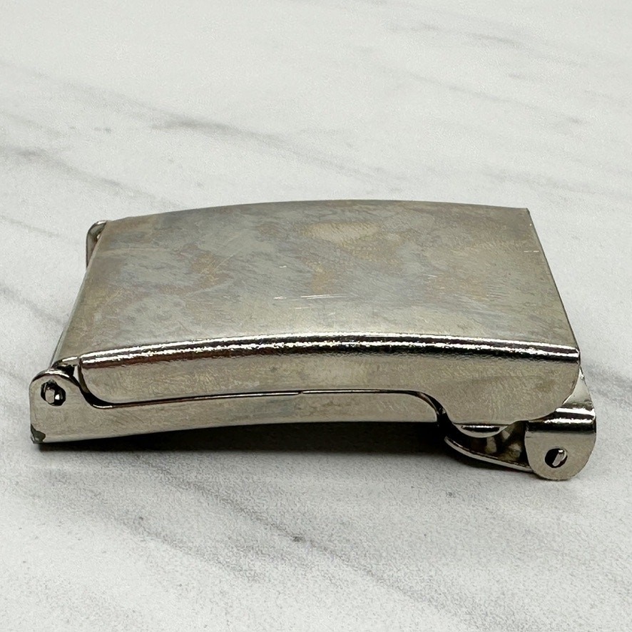 Silver Tone Web Clamp Military Style Slide Belt Buckle Simple Basic Unisex