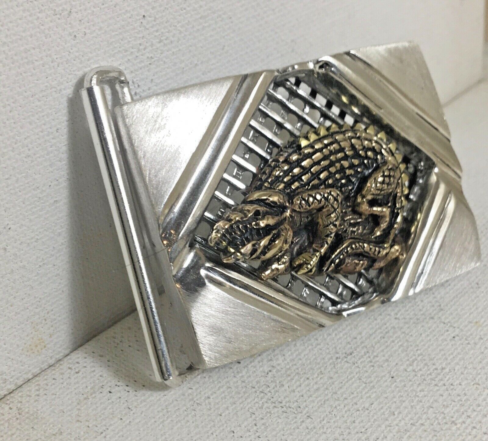 Alligator Artisan made sterling silver belt buckle
