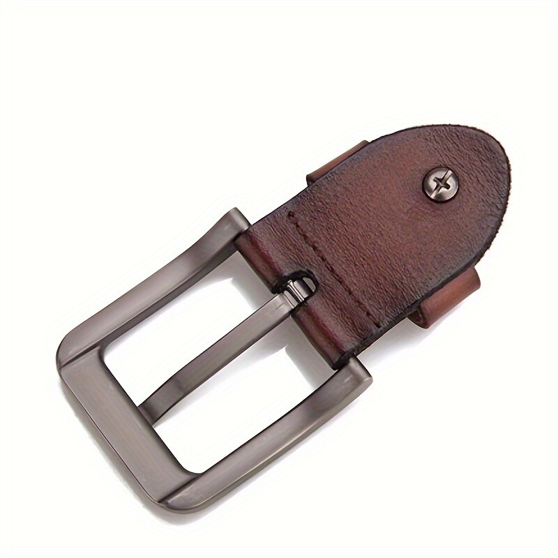 1PC Replacement Belt Buckle Single Prong with Leather Strap Classic Black Brown