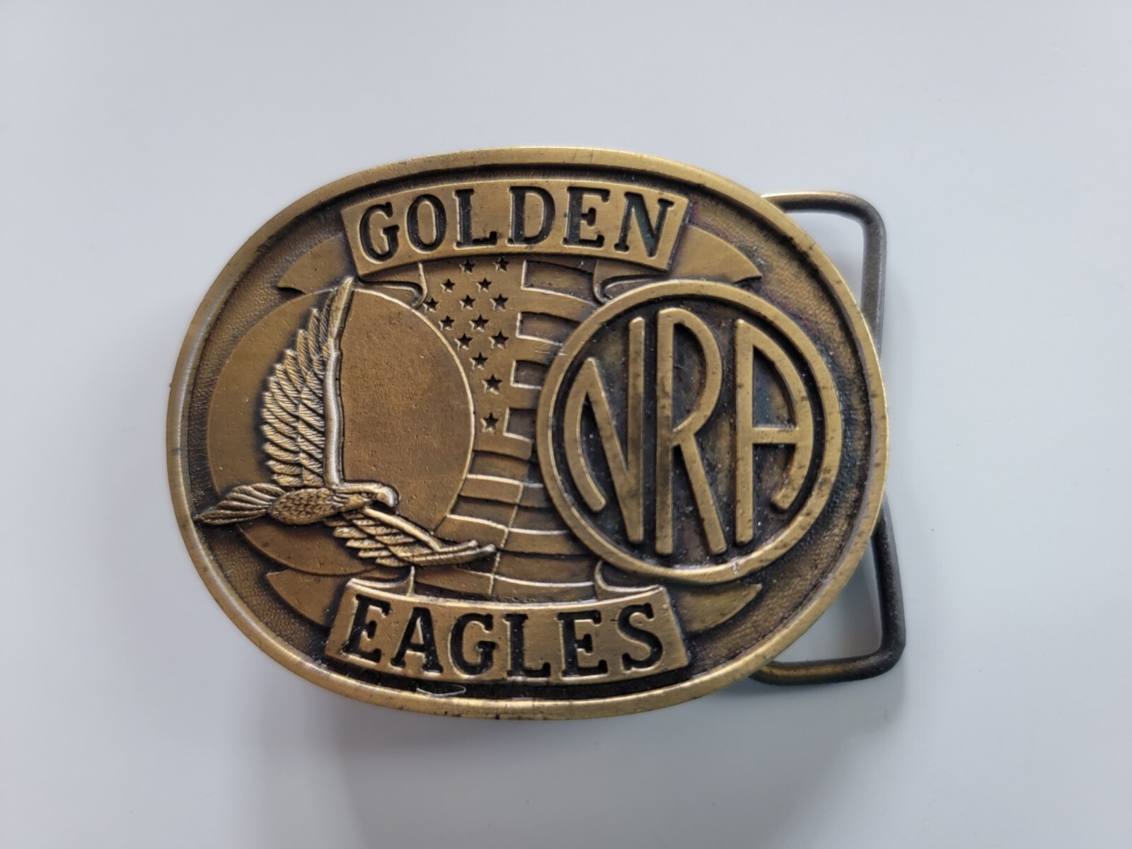 National Rifle Association Golden Eagles Belt Buckle Brass Shooting Hunting NRA