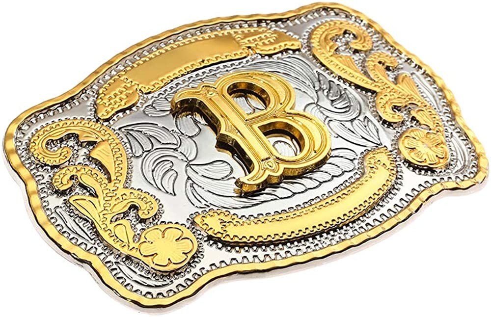 INITIAL (B) BELT BUCKLE LETTER COWBOY WESTERN RODEO TEXAS STAR Hebillas Vaqueras