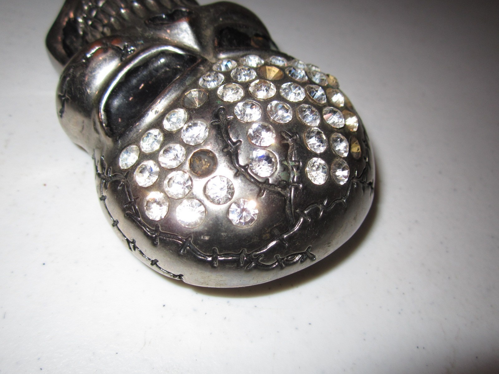 Rhinestone Covered Skull Head Belt Buckle Extremely Rare Find!!!