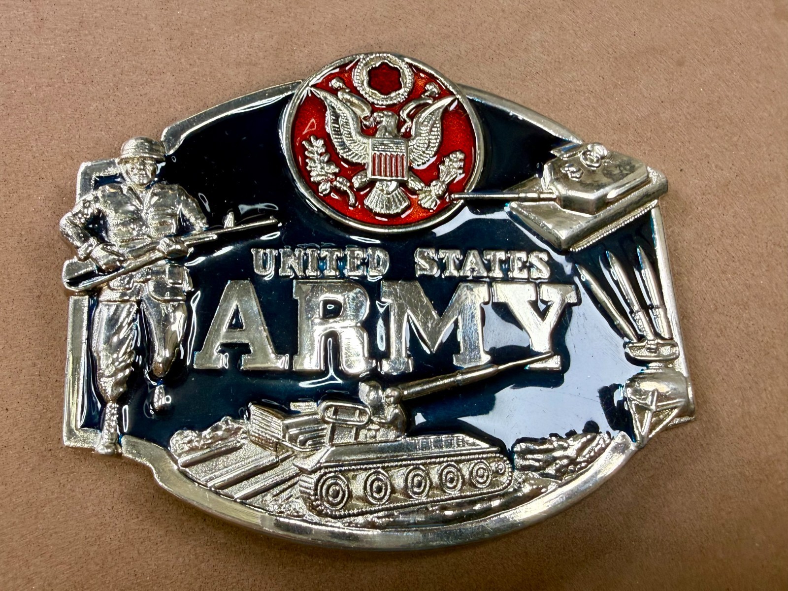 United States Army Military Soldier Veteran Commemorative Belt Buckle