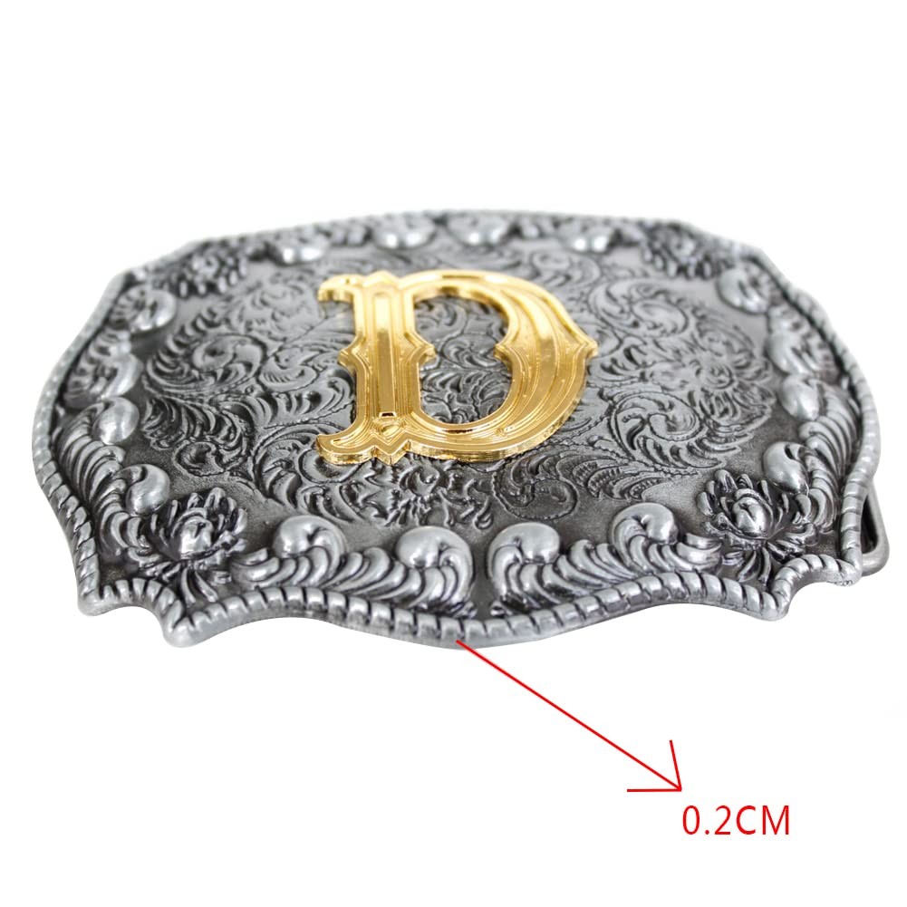 Men&rsquo;s Belt Buckles, English Letter in 3D, Western Style, CowboyAlphabe…