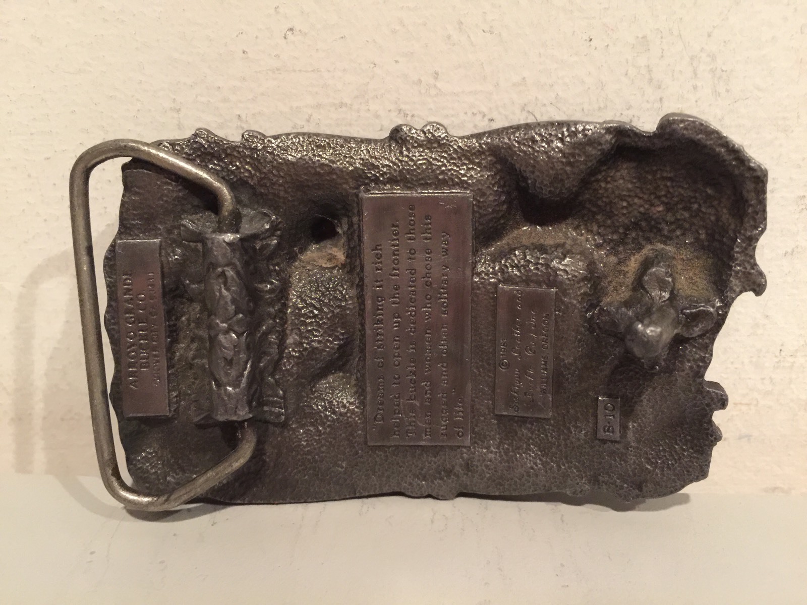 Vintage Arroyo Grande Buckle Co. 1981 B-10 Gold Mining Panning Belt Buckle!