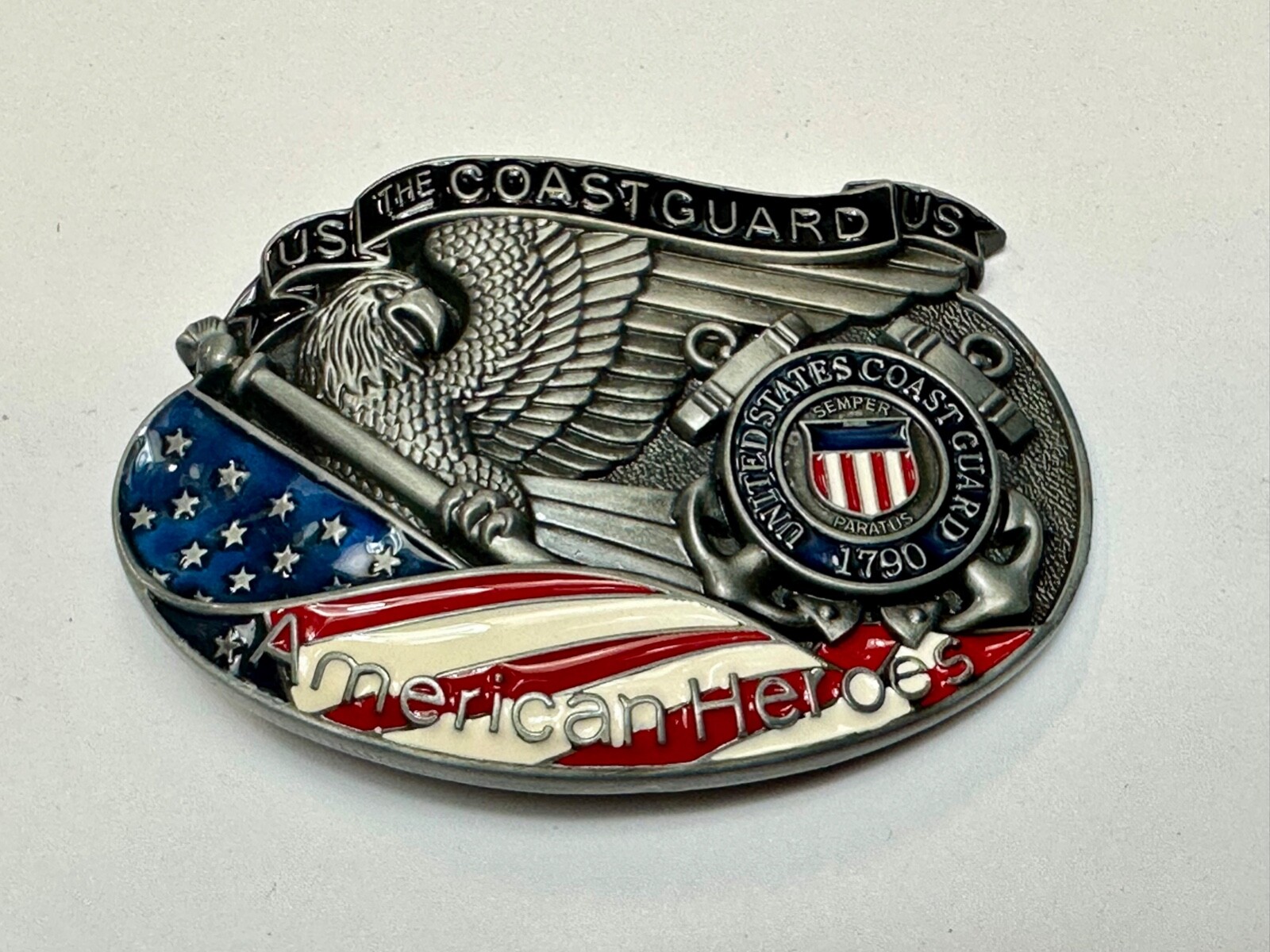 US Coast Guard America&rsquo;s Heroes – since 1790 Patriotic United States belt buckle