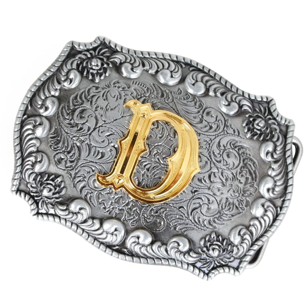 Men&rsquo;s Belt Buckles, English Letter in 3D, Western Style, CowboyAlphabe…