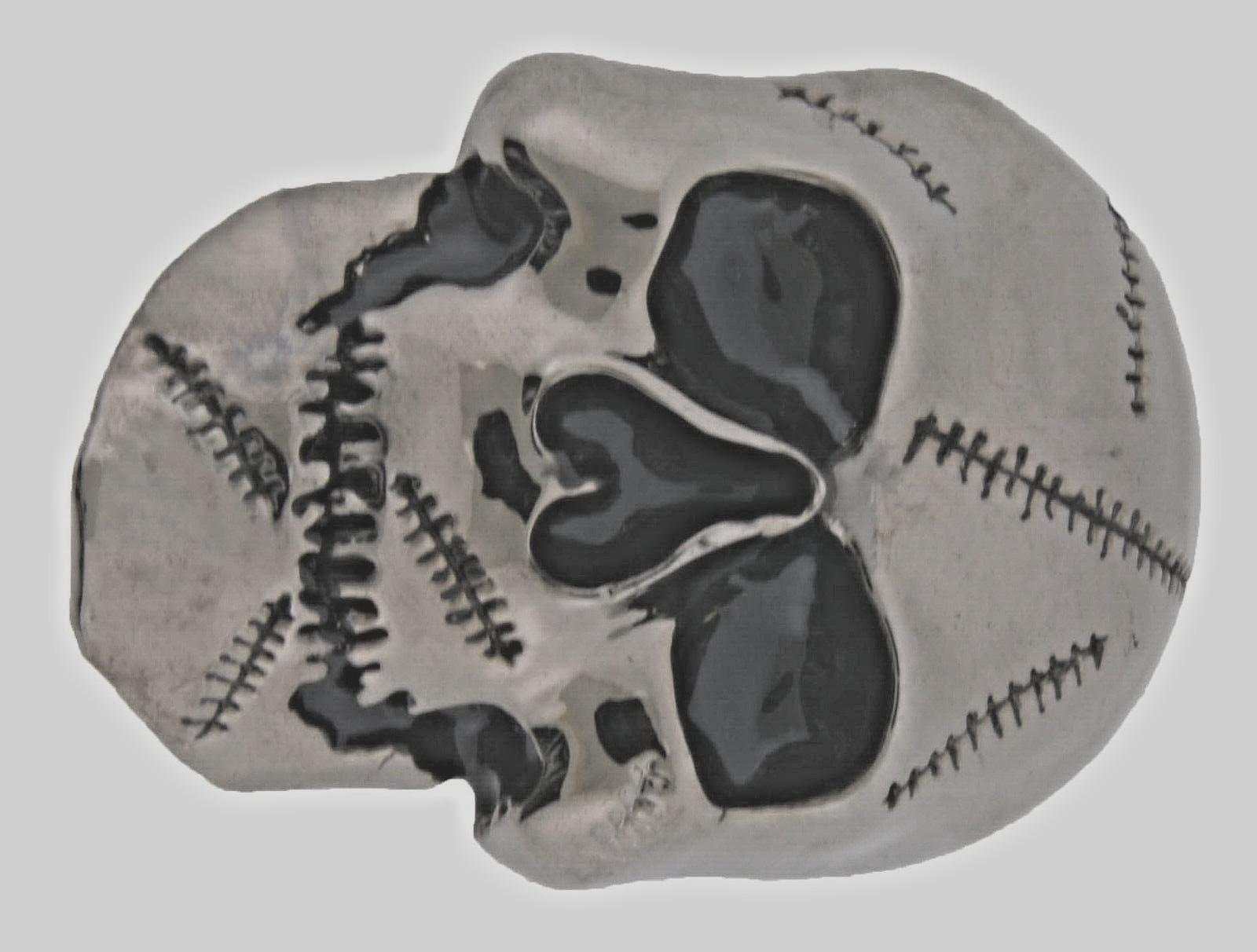 Skull Belt Buckles Costume Skeleton Halloween Party Tribal Gunmetal Gray Vintage