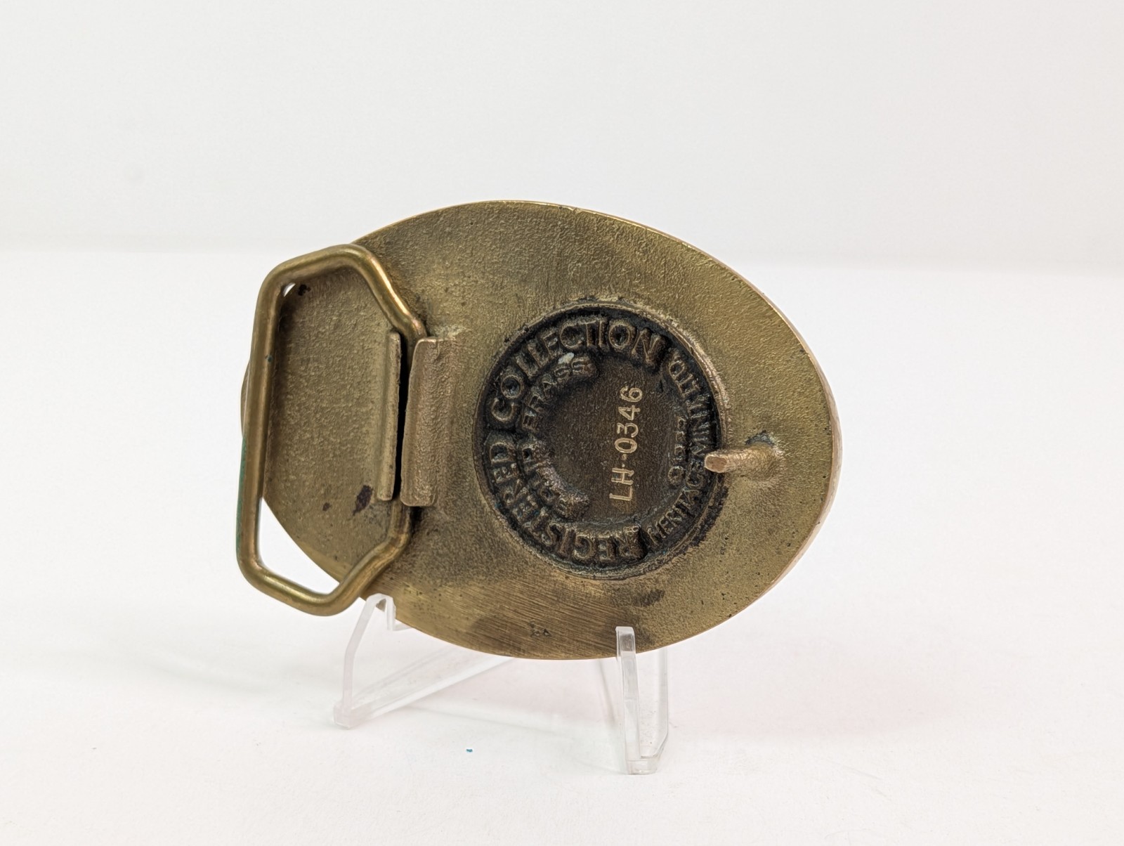 Heritage Mint Illinois 1818 State Seal Gold Brass Belt Buckle 3.25&Prime; x 2.25&Prime; Vtg