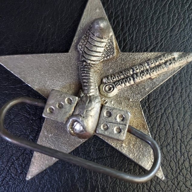 Monster Belt Buckles 2000 Mobtown Chicago Nautical Star Black Silver Pewter Tone
