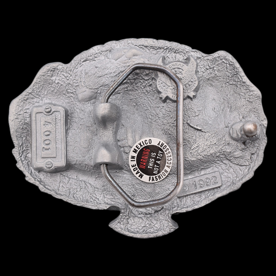 Warrior Chief Native American Indian Buffalo Bison Eagle Plains Belt Buckle