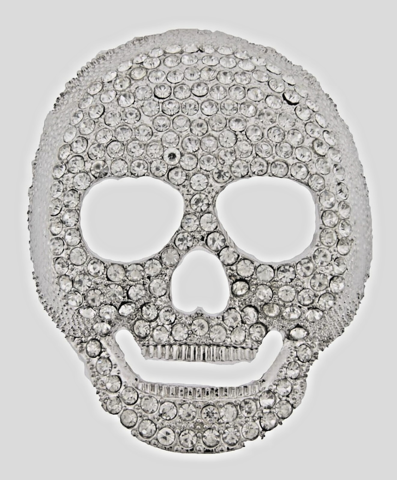 Skull Belt Buckles Men Women Rhinestones Vintage Silver Metal Pirate Skeleton