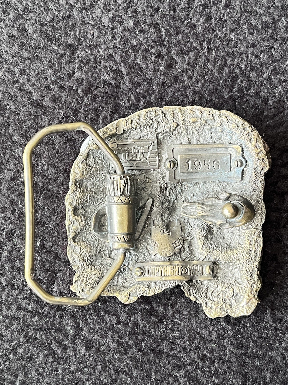 1991 Native American Indian Chief Skull The Great American Buckle Co. USA #1956