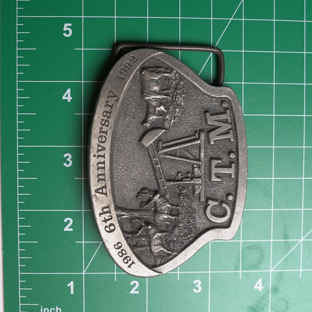 VTG 1986-1992 C.T.M. 6th Anniversary Pewter Belt Buckle Limited Edition 01/250