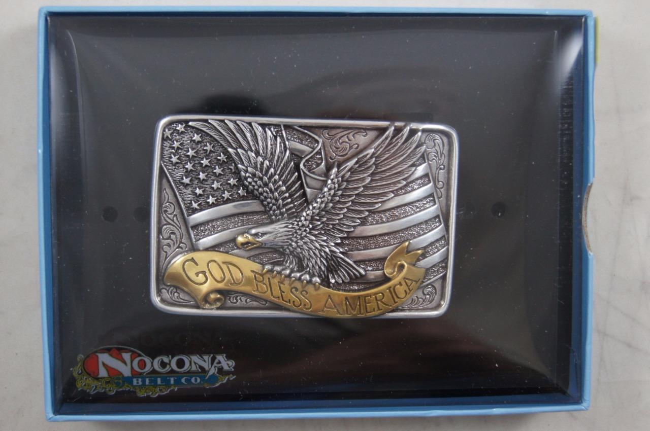 Nocona God Bless America Buckle American Flag Belt Buckle 37015