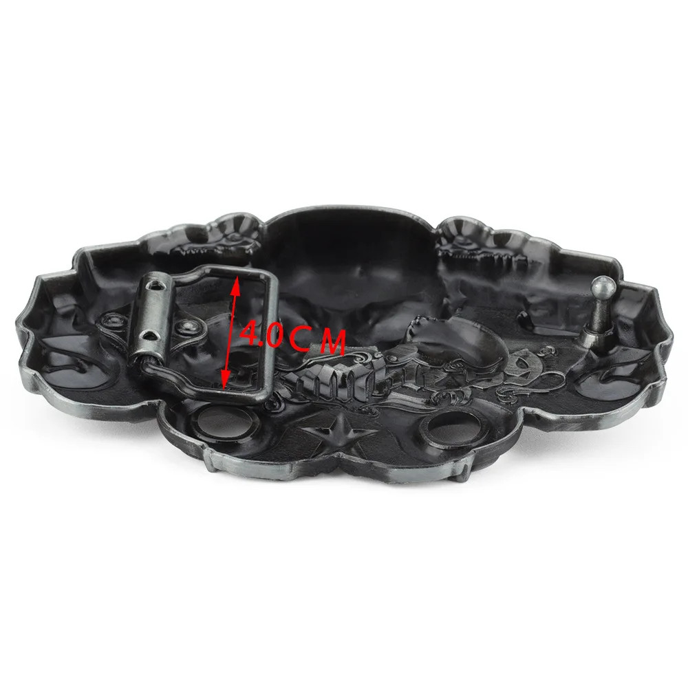 Metal Zinc Alloy Belt Buckle Western Cowboy Gear Head Skull Casual Fashion Style