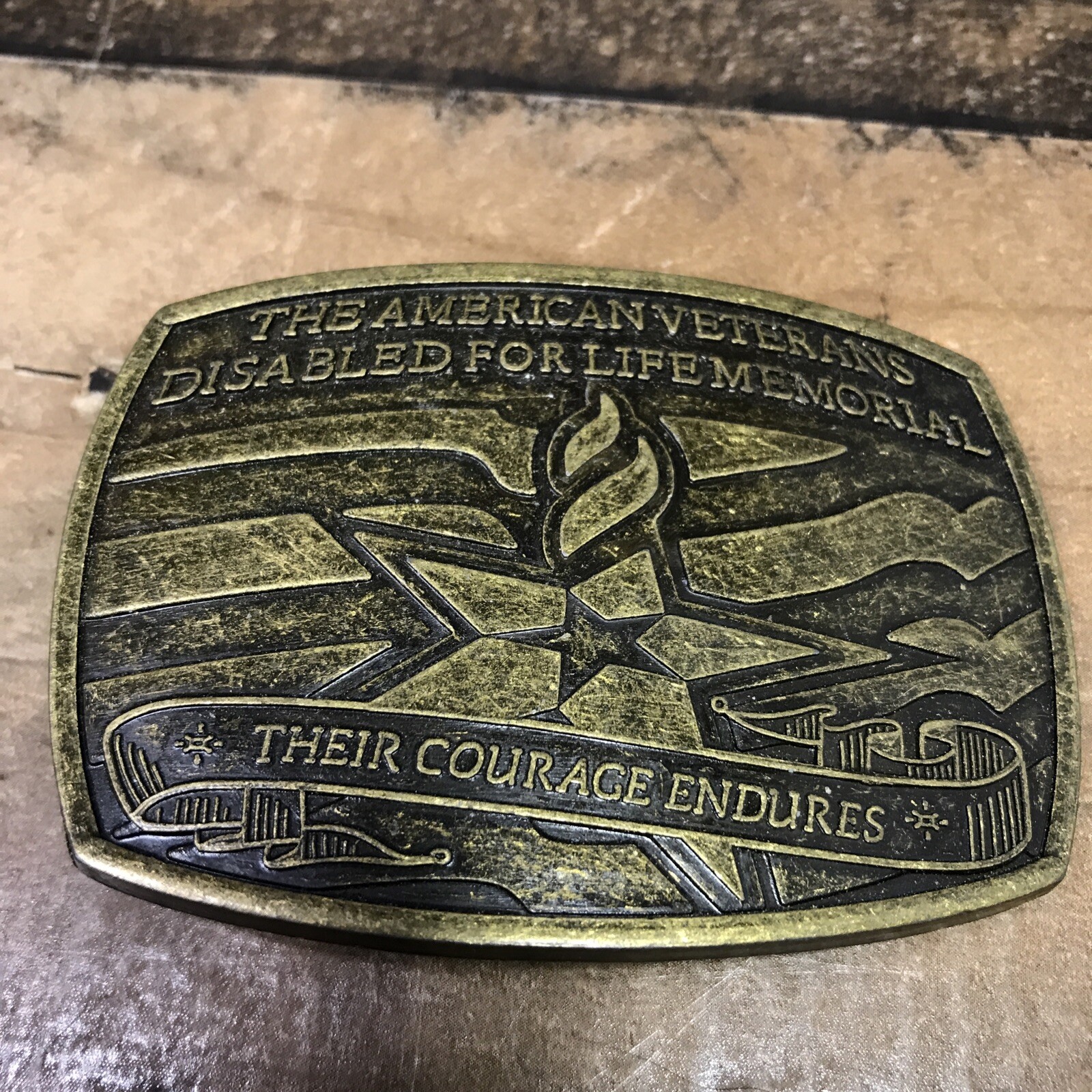 The American Veterans Disabled For Life Memorial Belt Buckle 2007 Sponsor #0369