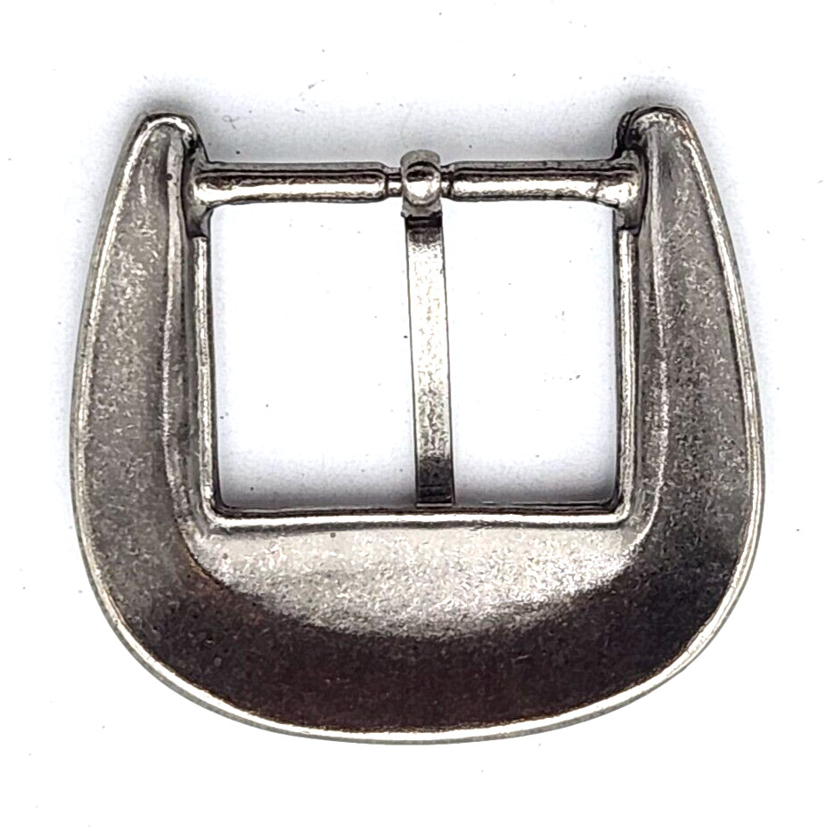 Vintage Carve Pattern Metal Handmade Leather Craft Belt Buckle Silver Tone
