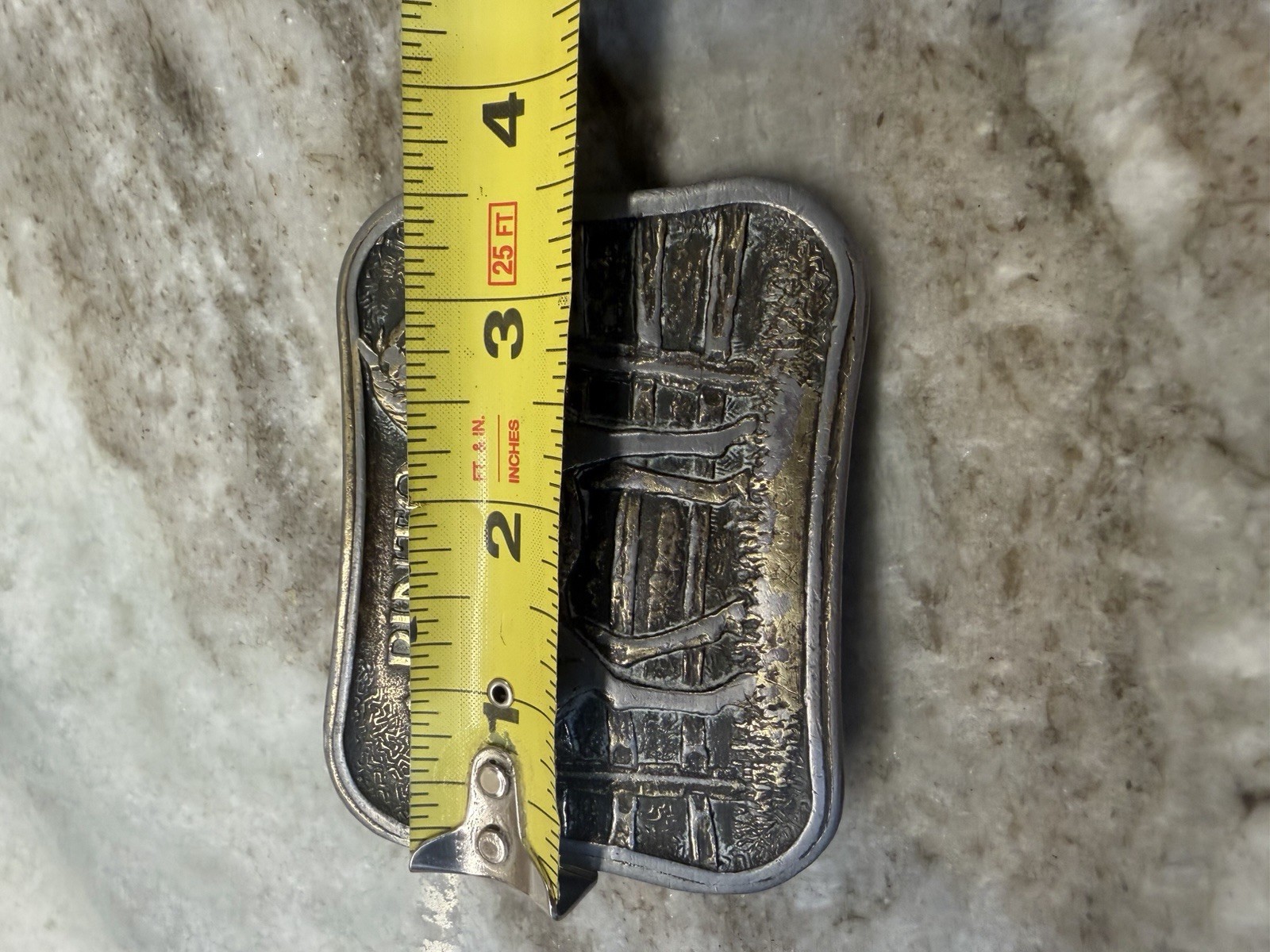 Vintage Pinto Belt Buckle James Lind 1975 Wyoming Studio Art Works Cowboy Heavy