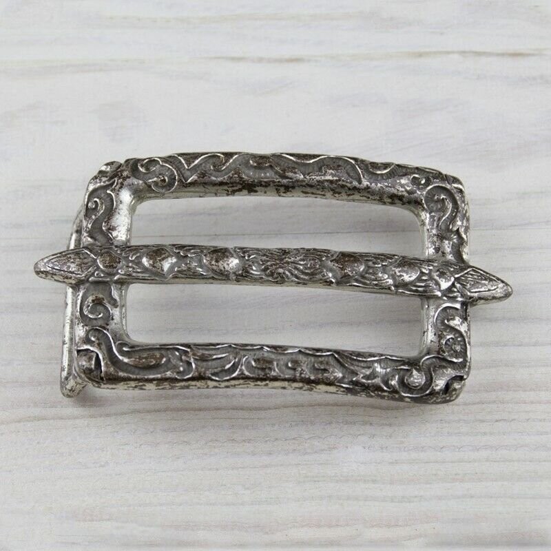 Rectangular Embellished Antique Brass Style Belt Buckle for Leather Belt West