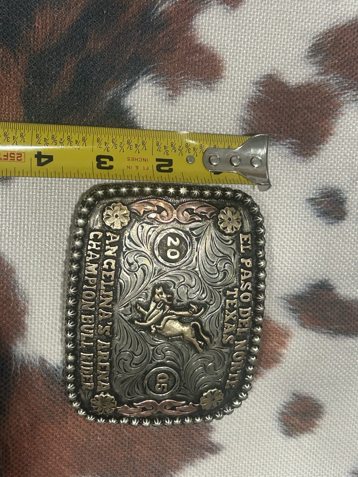 2005 Champion Bull Rider Trophy Buckle from Angelina’s Arena in El Paso, Texas