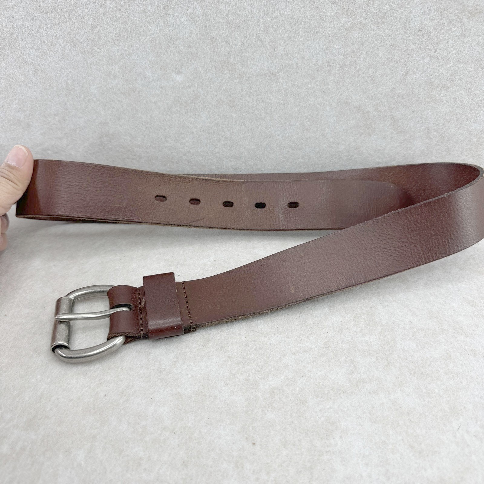 RedHead Belt Mens Size 34 Brown Leather Work Buckle Distressed Worn Classic