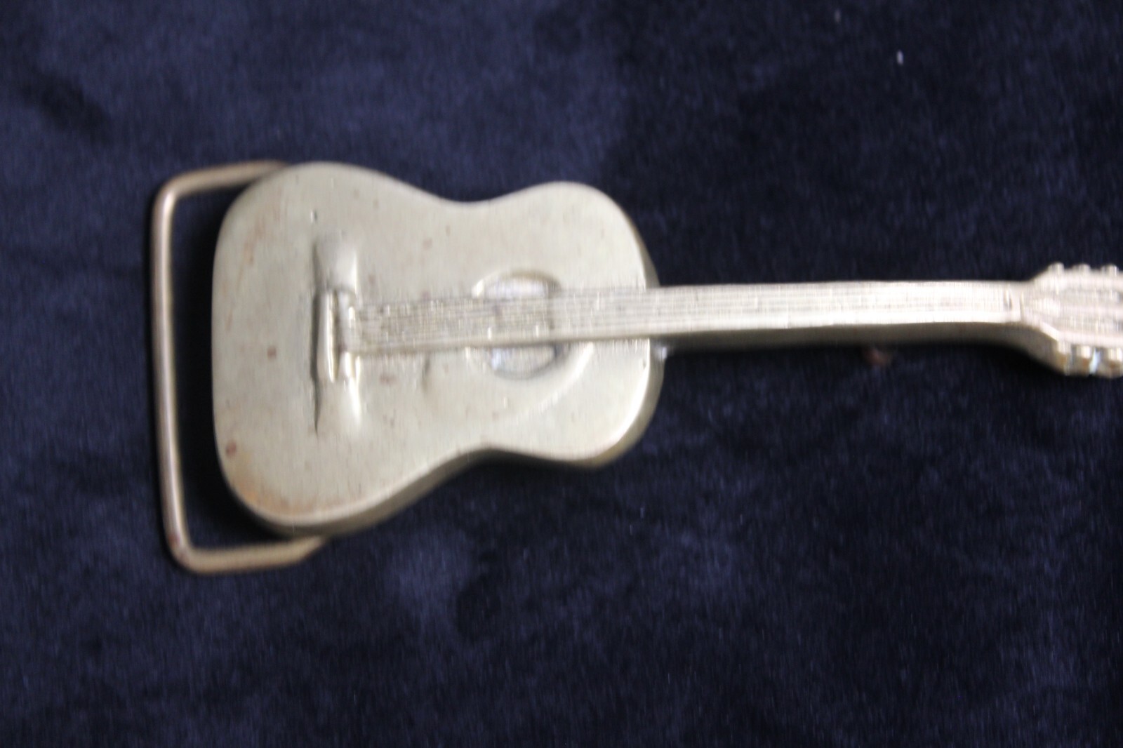 Vntg 1970s Solid Brass Acoustic Guitar Belt Buckle Counry Rock Music Aminco #124