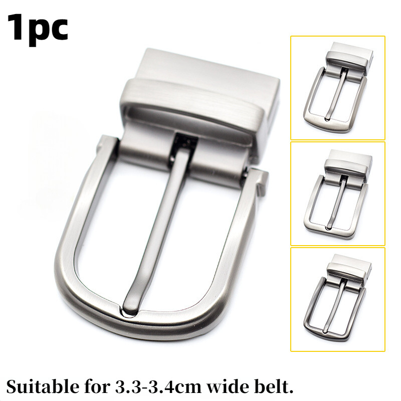 Men Reversible Belt Buckle Alloy Pin Buckle Replacement for 1.3&Prime; Wide belt